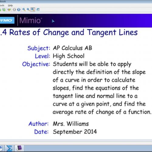 2.4 - Rates of Change and Tangent Lines