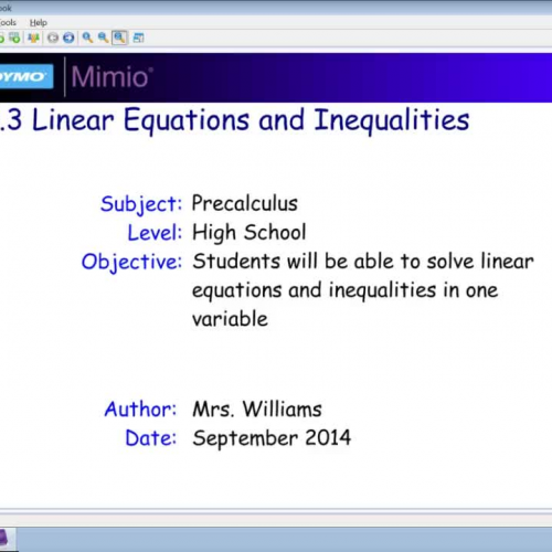 P.3 - Linear Equations and Inequalities