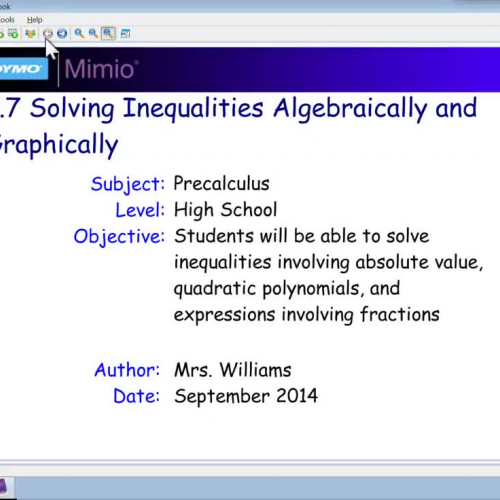 P.7 - Solving Inequalities Algebraically and Graphically