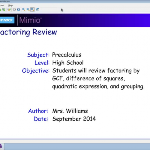 Factoring Review