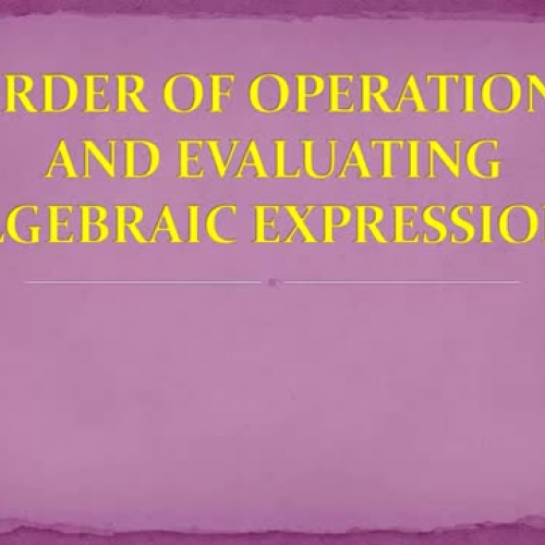 Evaluating Algebraic Expressions Pt1