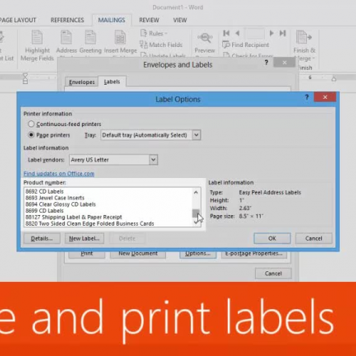 Create and print labels