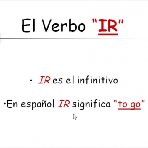 How to use "ir" -"to go" in Spanish