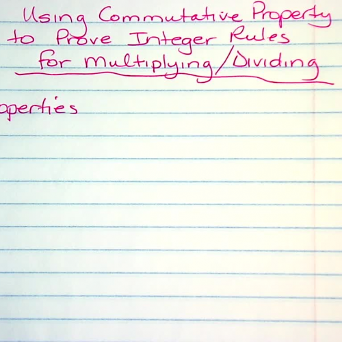 Corbin 1 Multiplying Integers using Commutative Property