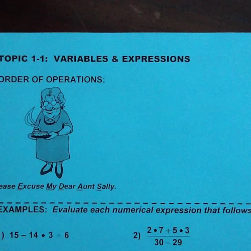 1-1 Variables and Expressions