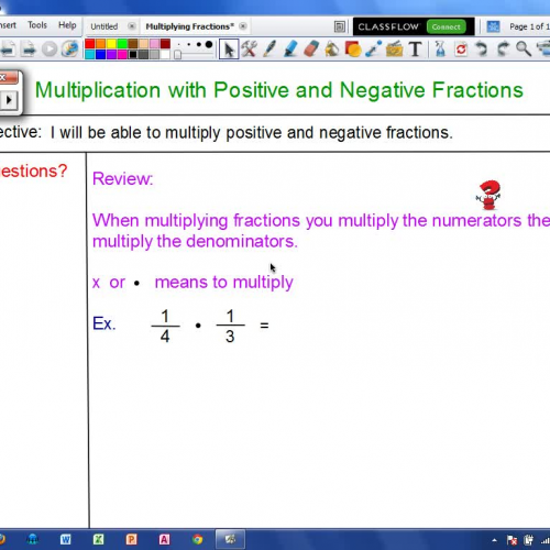 Multiplying Positive and Negative Fractions