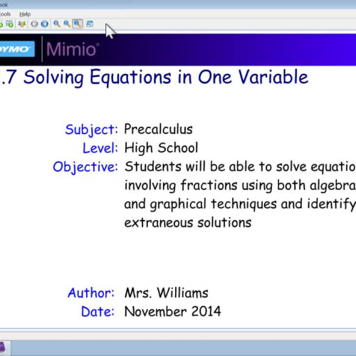 2.7 - Solving Equations in One Variable