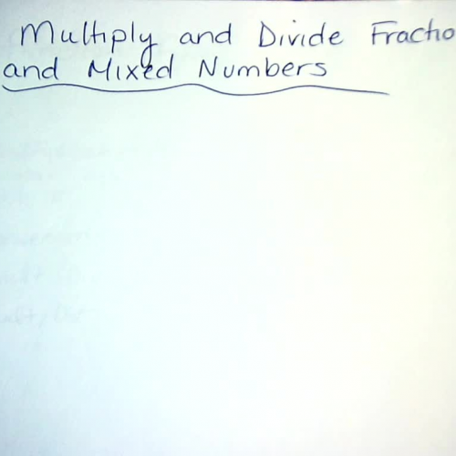Corbin 1 Multiplying and Dividing Fractions and Mixed Numbers