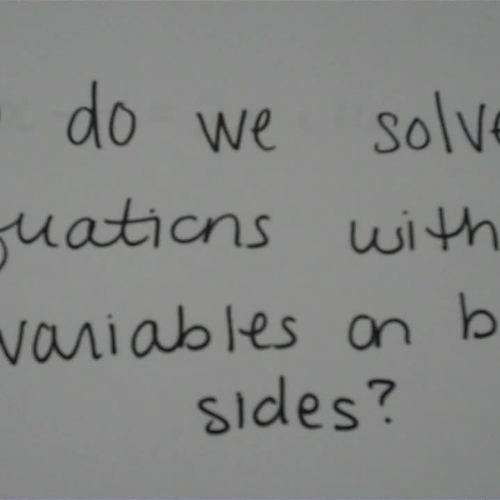 Solving with Variables on Both Sides Pt 1