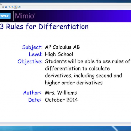 3.3 - Rules for Differentiation - Part 1