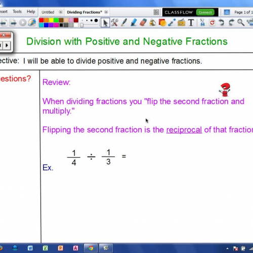 Dividing Positive and Negative Fractions