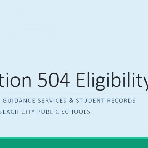 Section 504 Eligibility