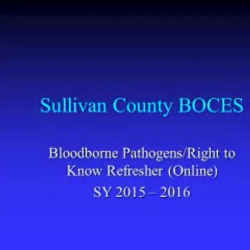 2015-16 Bloodborne Pathogens/ Right-to-Know Refresher