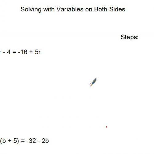 Solving Equations with Variables on Both Sides Pt One and Two