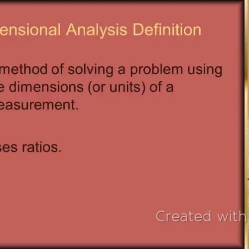 Dimensional Analysis