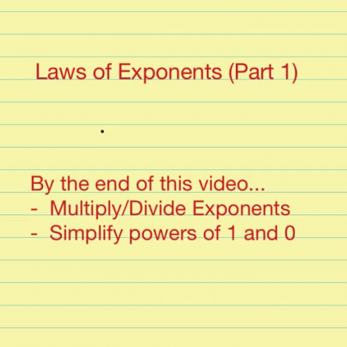 Laws of Exponents Part 1 
