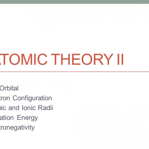 Atomic Theory Orbitals and EC