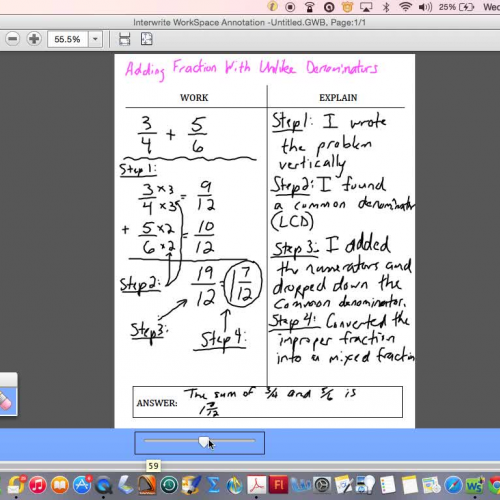 005 ADDING FRACTIONS WITH UNLIKE DENOMINATORS