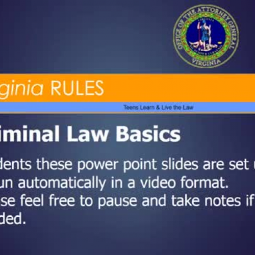 Module 1 Criminal Law Basics