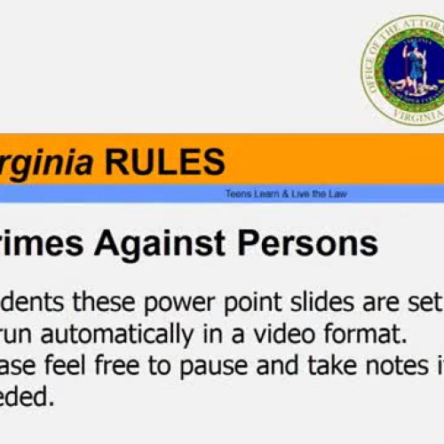 Module 2 Crimes Against Persons Violent Crimes