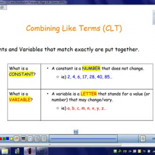 Combining Like Terms (CLT)
