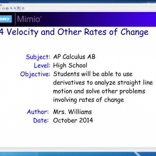 3.4 - Velocity and Other Rates of Change - Part 1