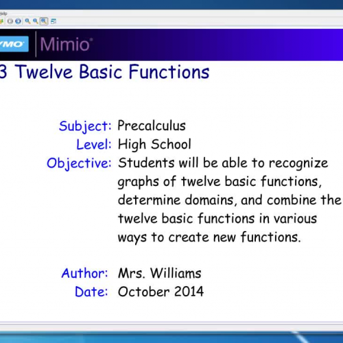 1.3 Twelve Basic Functions - Part 1