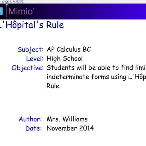 9.2 L'Hopital's Rule