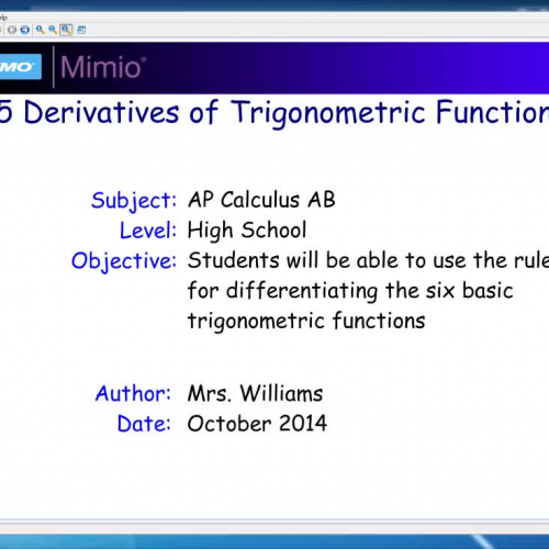 3.5 Derivatives of Trigonometric Functions