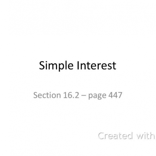 Simple Interest Examples