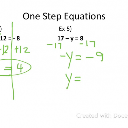 How to Solve One Step Equations