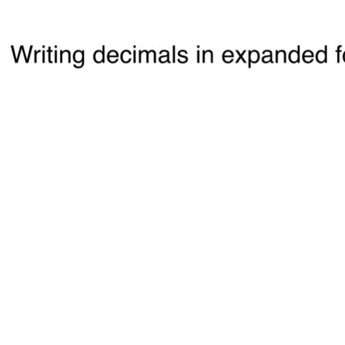 Writing Decimals in Expanded Form