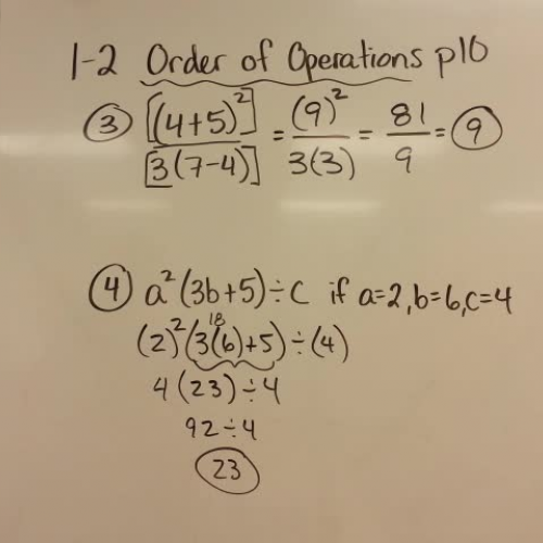 HLWW Algebra I: lesson 1-2