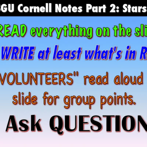 SGU Cornell Notes Part 2 Video 1