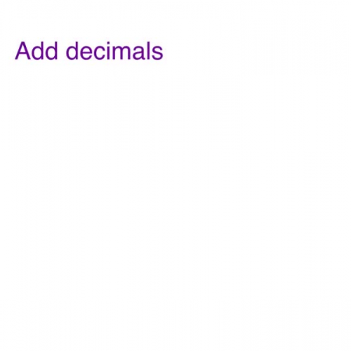 Add Decimals