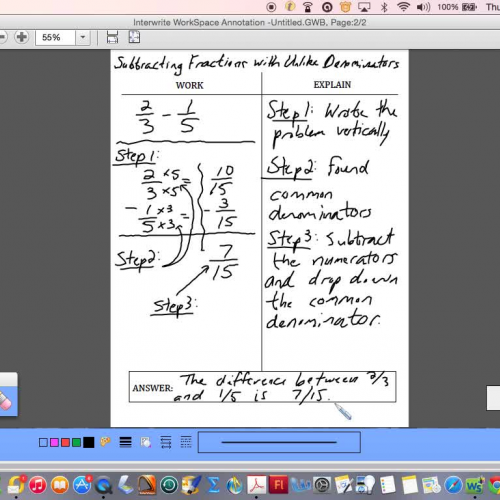 006 SUBTRACTING FRACTIONS WITH UNLIKE DENOMINATORS