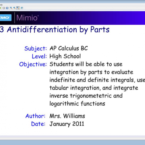 7.3 Antidifferentiation by Parts - Part 1