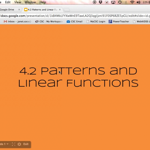 4.2 Patterns and Linear Functions (Day #2)