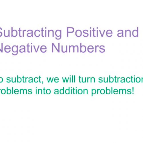 Subtracting Positive and Negative Numbers