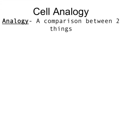Cell Analogy Example and Poster Project