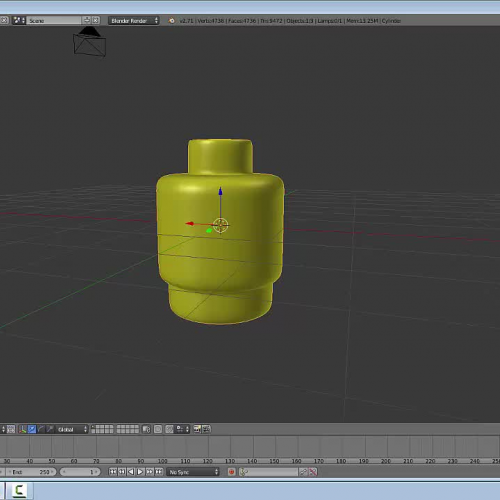 Creating a lego head in Blender