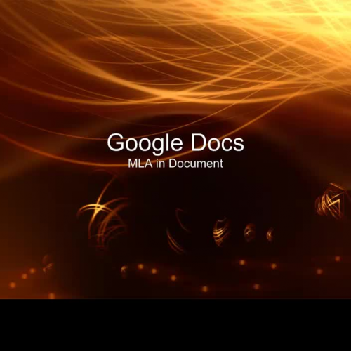Formatting Google Docs for MLA Formatting