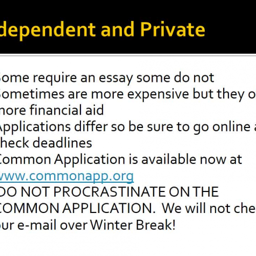 Part 4 Senior College Night Presentation