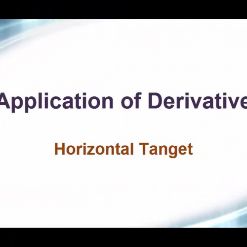 Application of Derivative: Horizontal Tangent Line