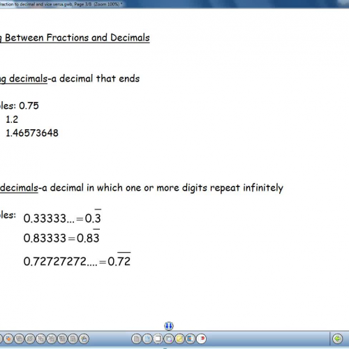 Fraction Decimal Conversion