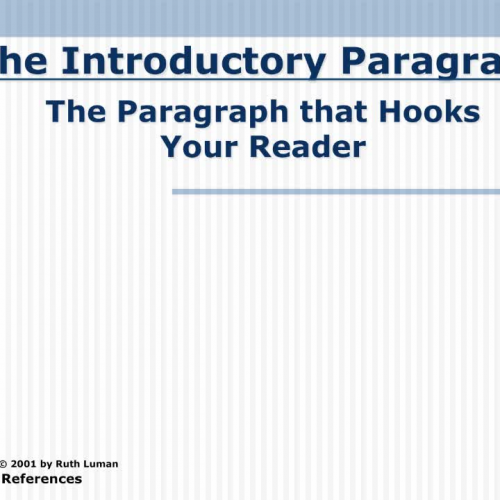 Introductory Paragraph Test Run