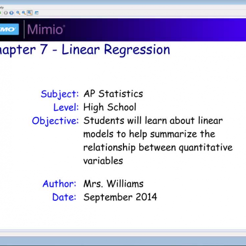 Chapter 7 - Linear Regression - Part 1