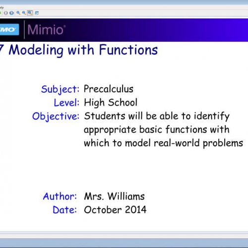 1.7 Modeling with Functions