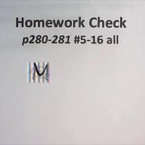 Adv Math - L10-01 - HW Check p280