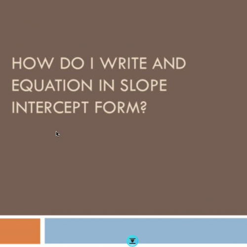 Writing Equations with Slope and Y Intercept